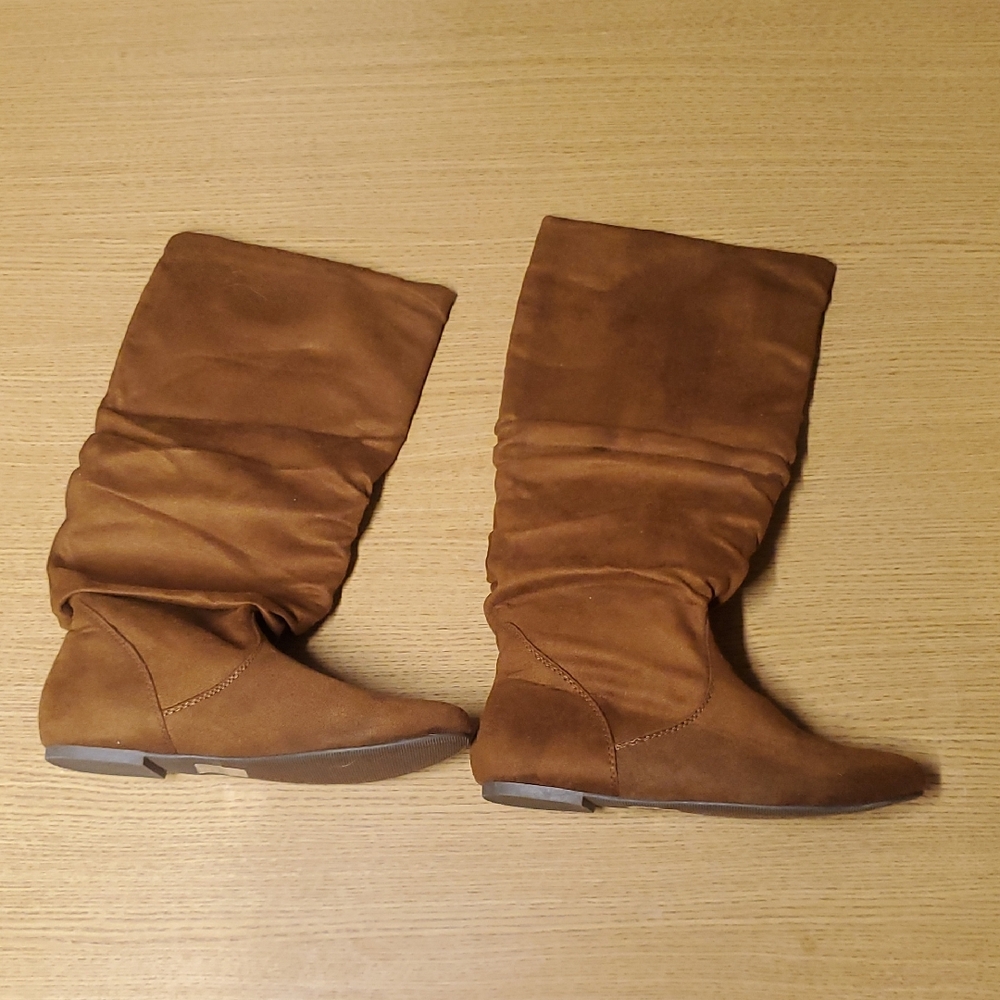 Brown Faux Suede Women's Boots